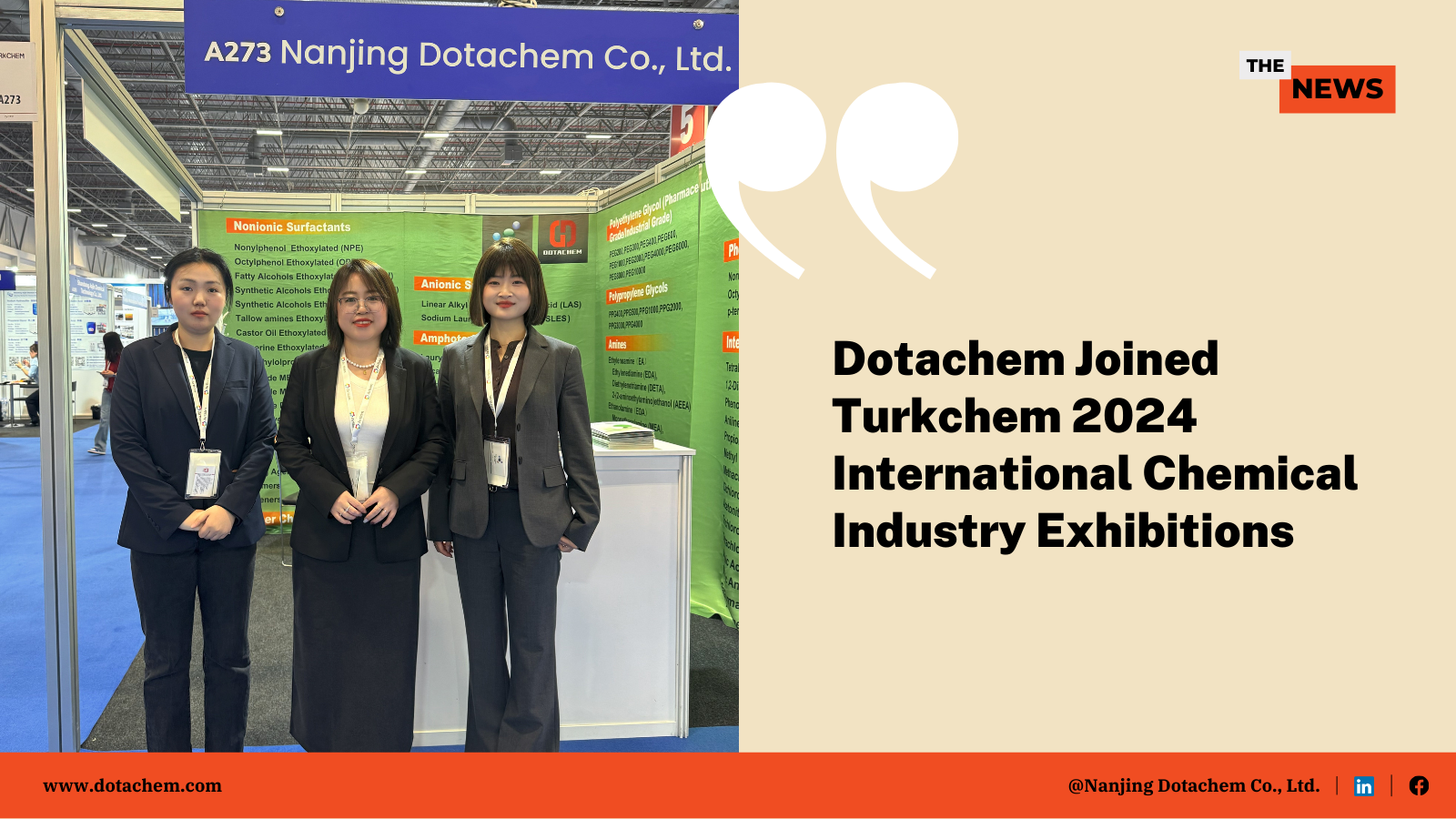 Dotachem သည် 2024 TURKCHEM Eurasia International Chemical Exhibition တွင် တင်ဆက်သည်